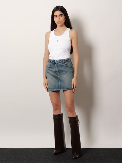 Denim skirt with 4g chain thumbnail