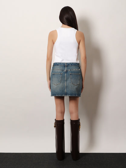 Denim skirt with 4g chain thumbnail