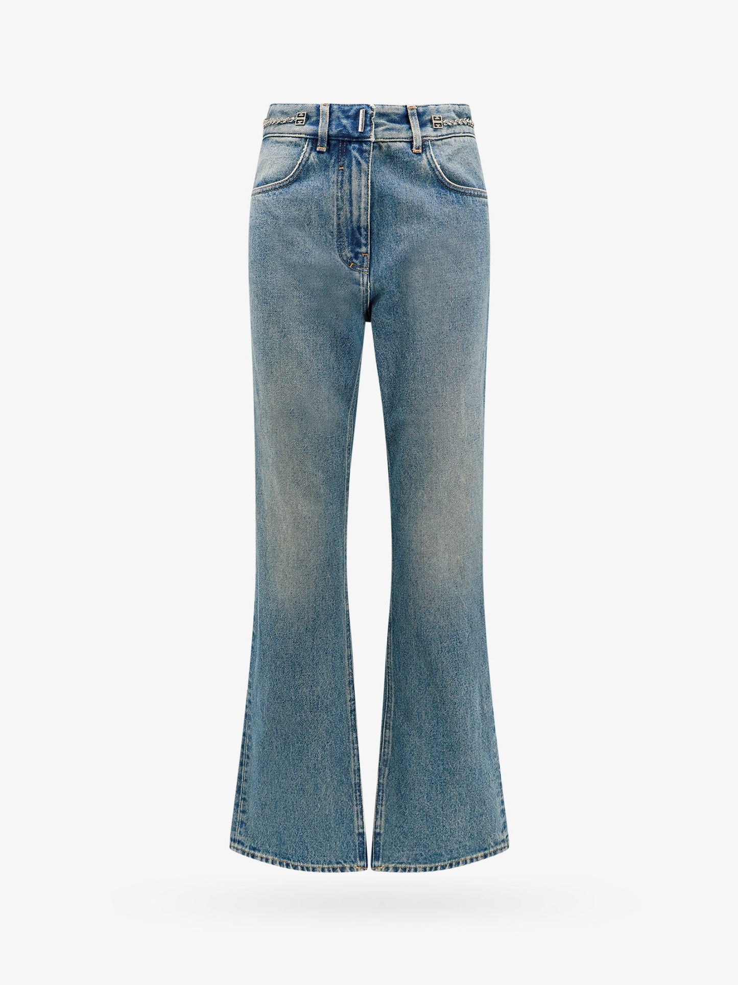 Cotton boot cut jeans with 4g chain