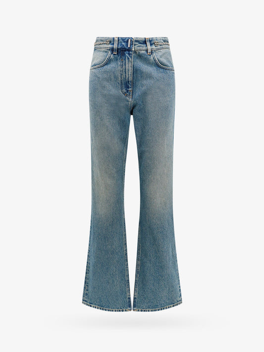 Jeans boot cut in cotone con catena 4g