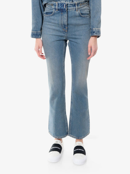 Cotton boot cut jeans with 4g chain thumbnail