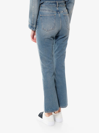 Cotton boot cut jeans with 4g chain thumbnail