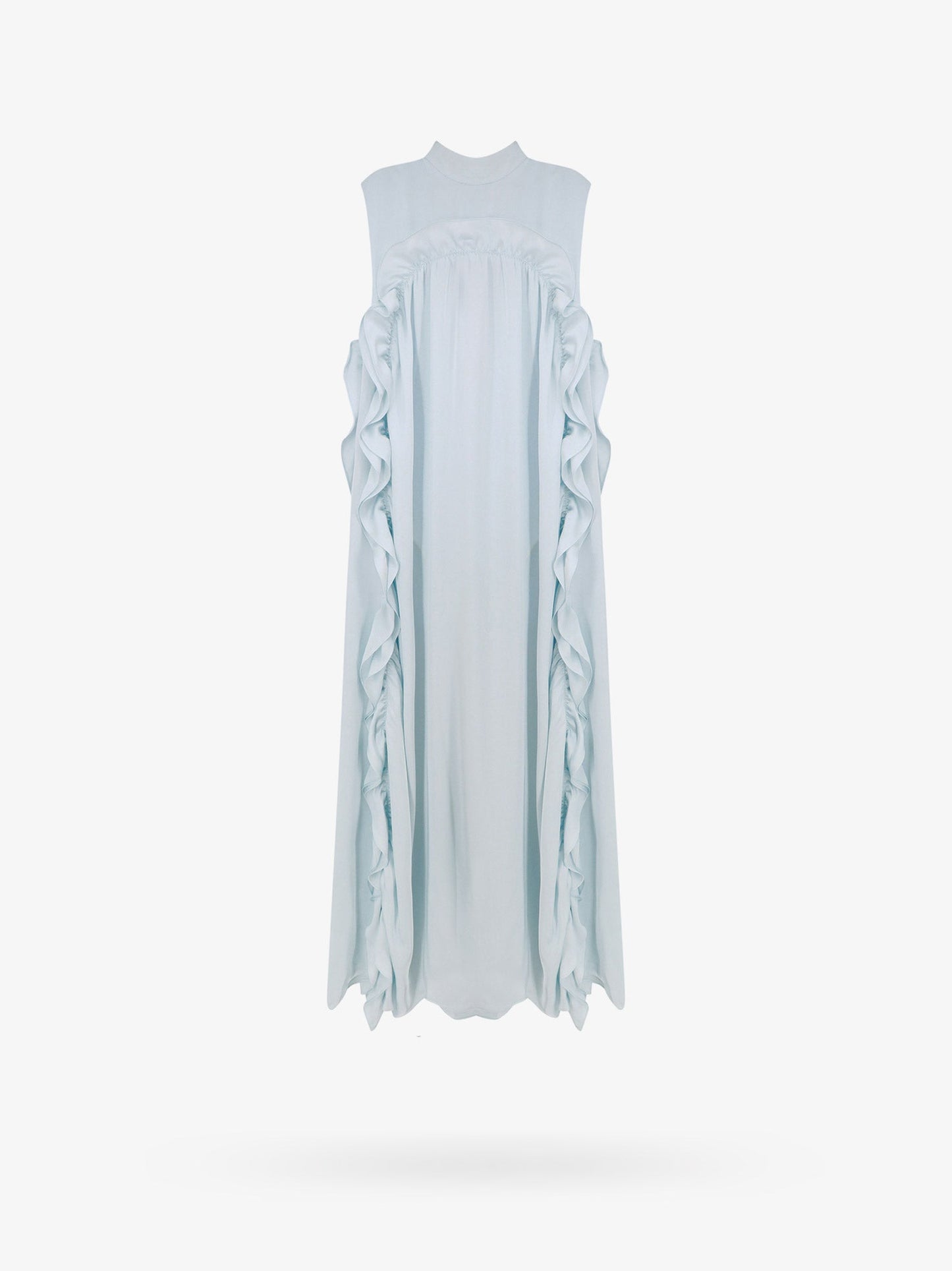 Viscose dress with lateral rouches