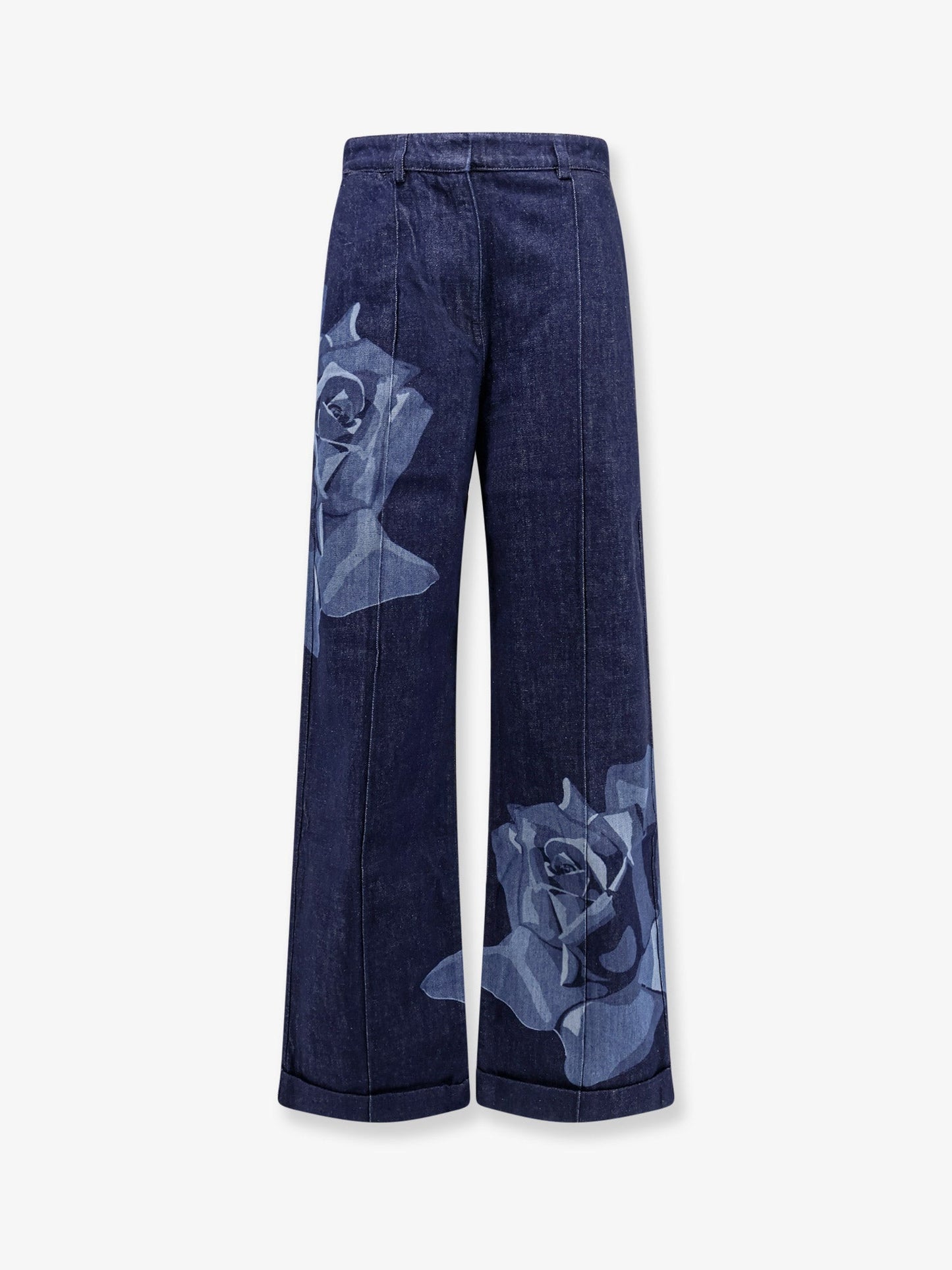 Tailored jeans with kenzo rose print