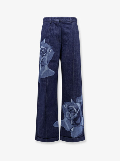 Tailored jeans with kenzo rose print thumbnail