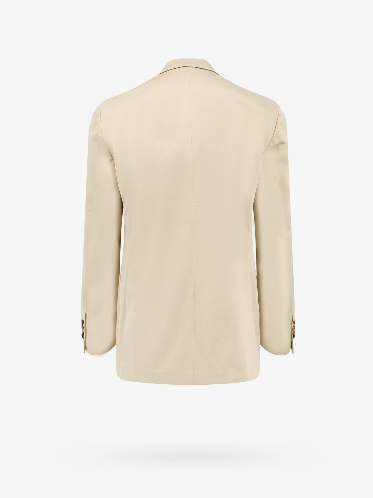 Stretch cotton suit with iconic brooch