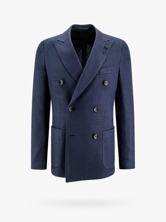 Double-breasted silk blazer