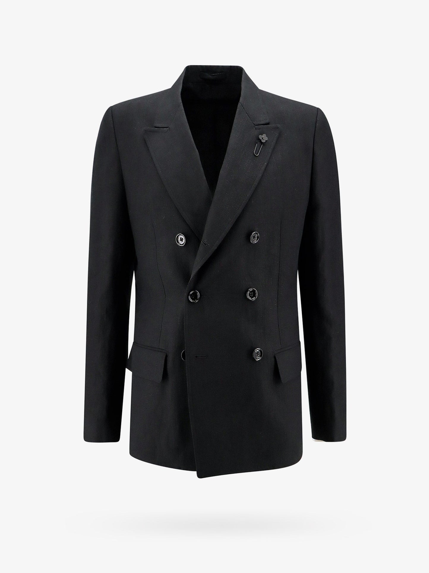 Double-breasted linen jacket