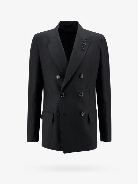 Double-breasted linen jacket