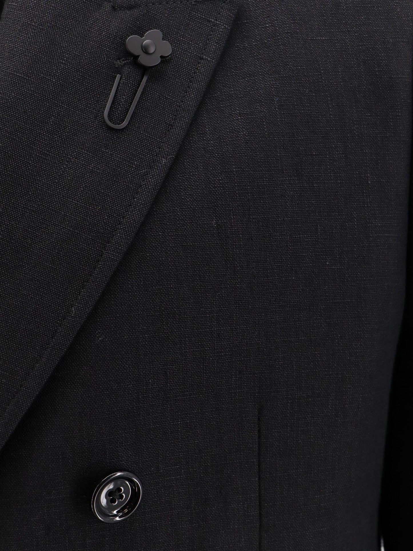 Double-breasted linen jacket