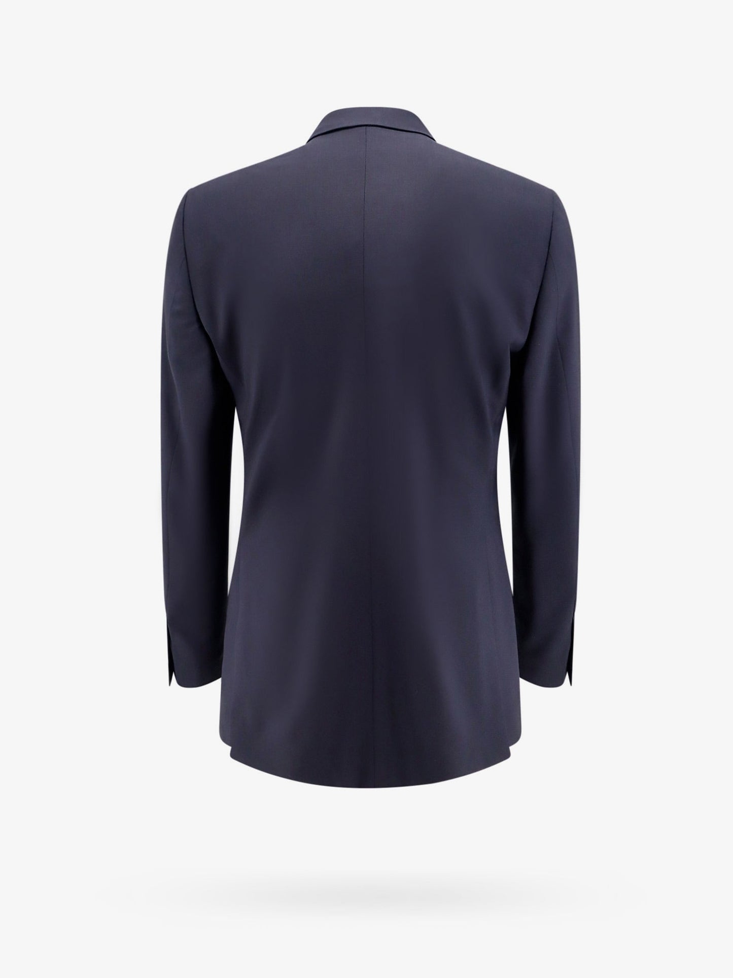 Stretch wool suit with satin profiles