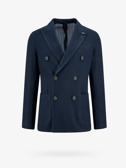 Cotton blazer with iconic brooch thumbnail