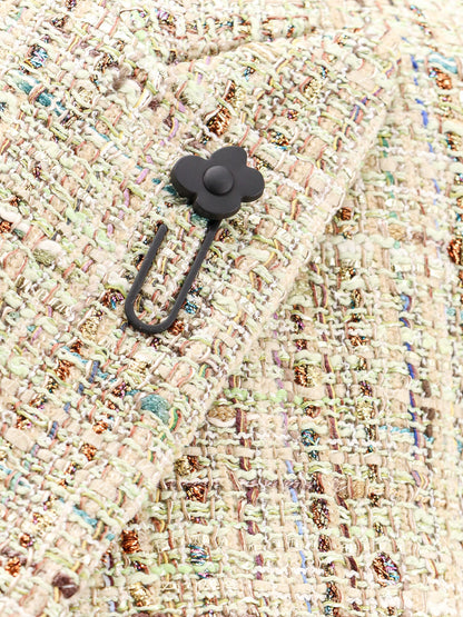 Double-breasted blazer with lurex effect thumbnail