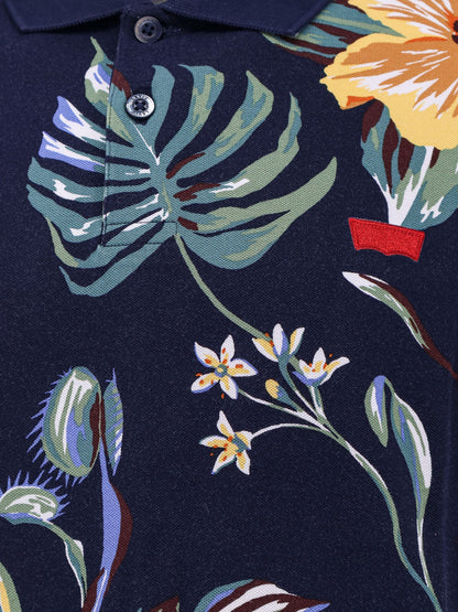 Housemark printed cotton polo shirt thumbnail