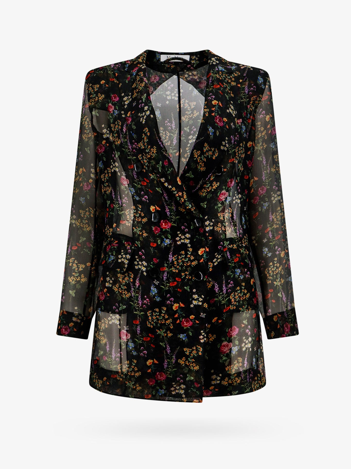 Silk blazer with floral print