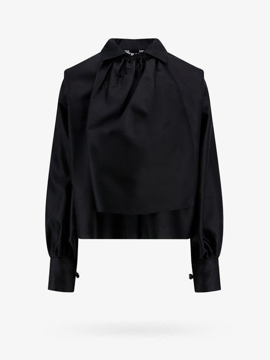 Silk and cotton shirt with jabot