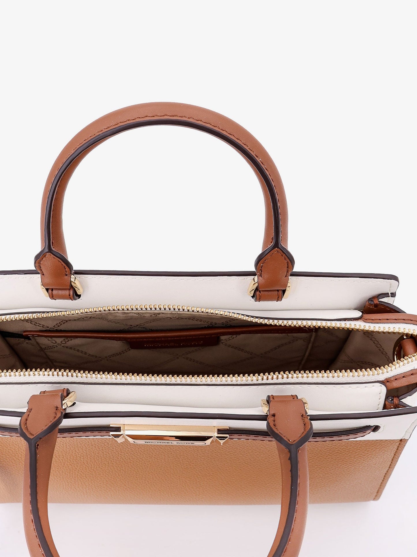 Primrose leather handbag with frontal logo