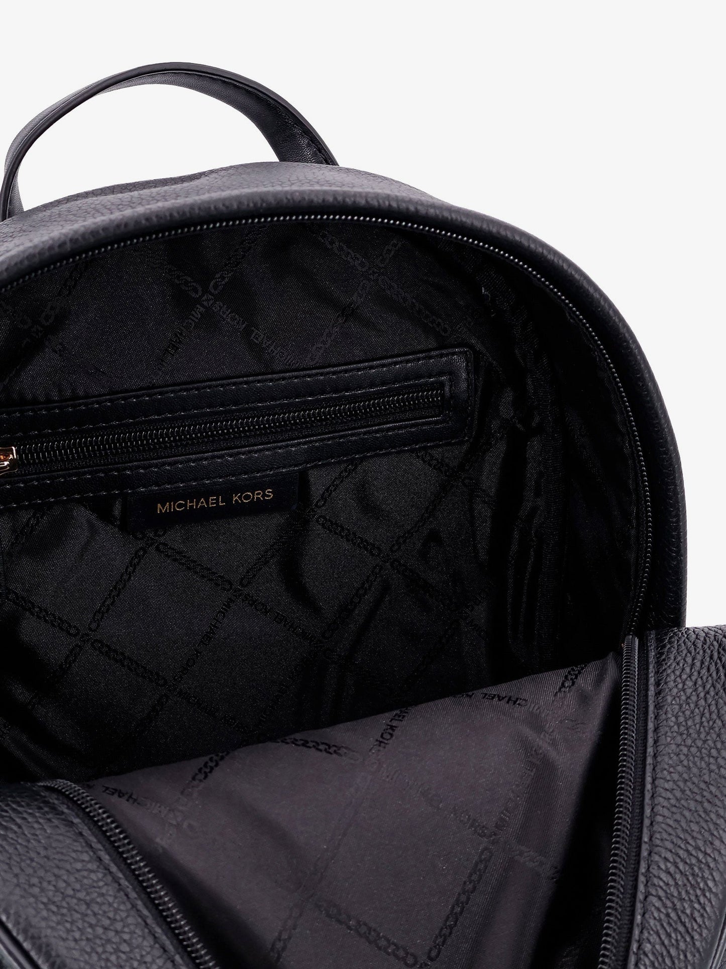 Bex leather backpack with frontal logo patch