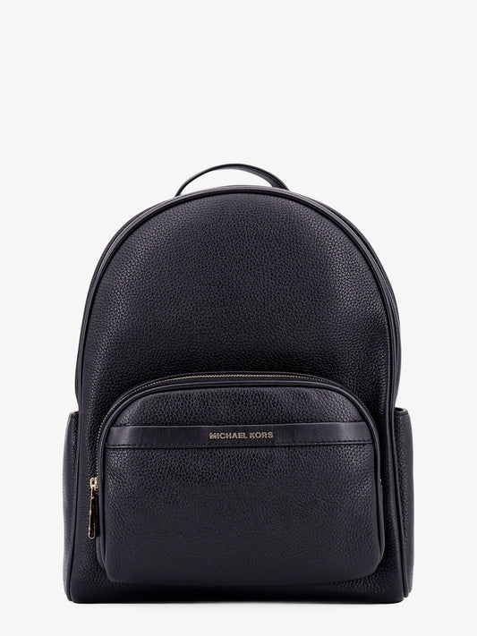 Bex leather backpack with frontal logo patch