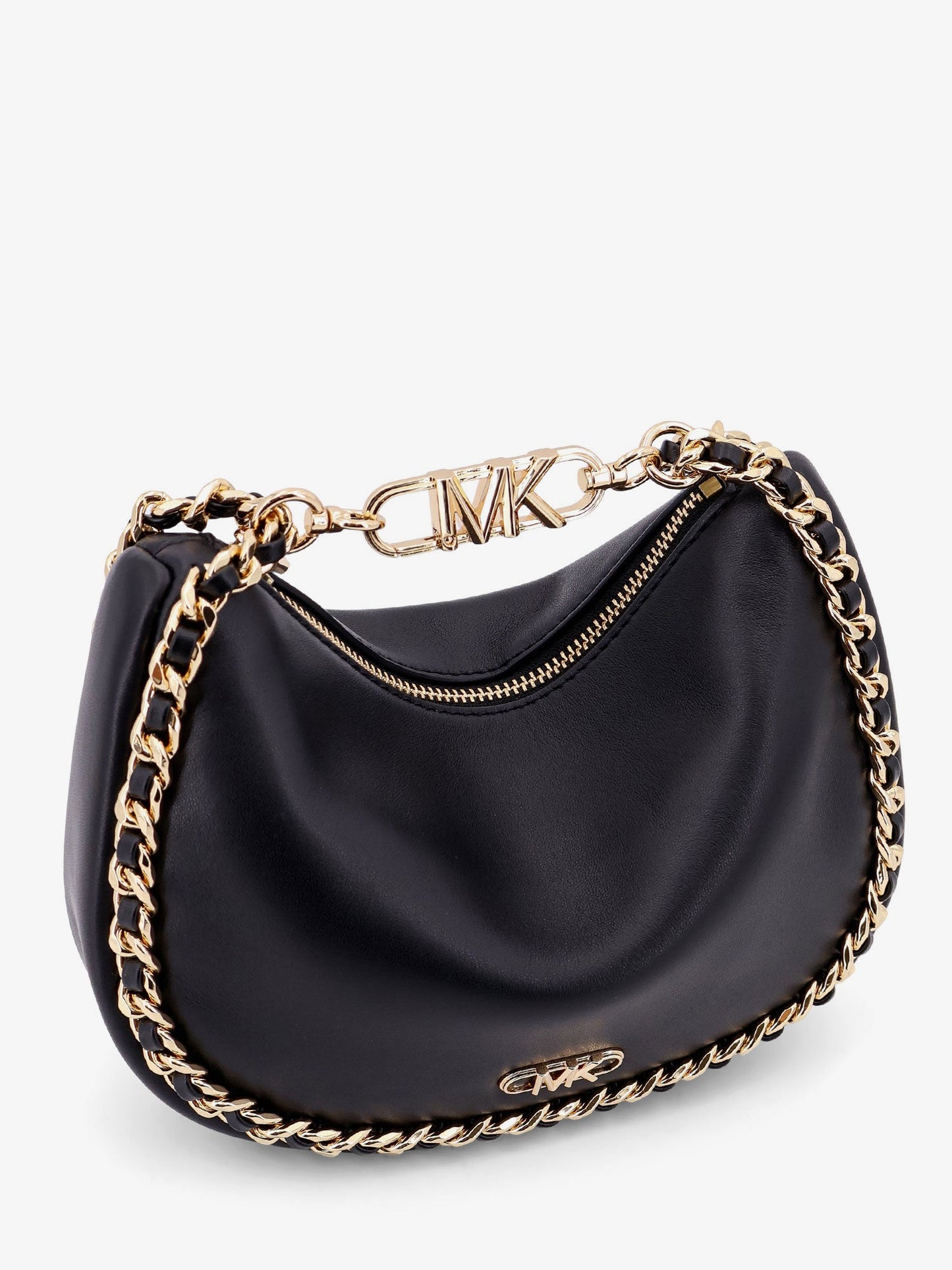 Kendall leather shoulder bag with frontal monogram