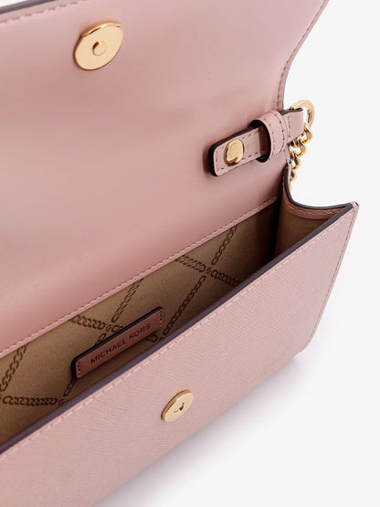 Jer set leather shoulder bag with frontal monogram thumbnail