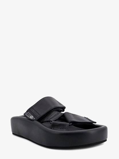 Slip-on leather sandals with maxi plateau thumbnail