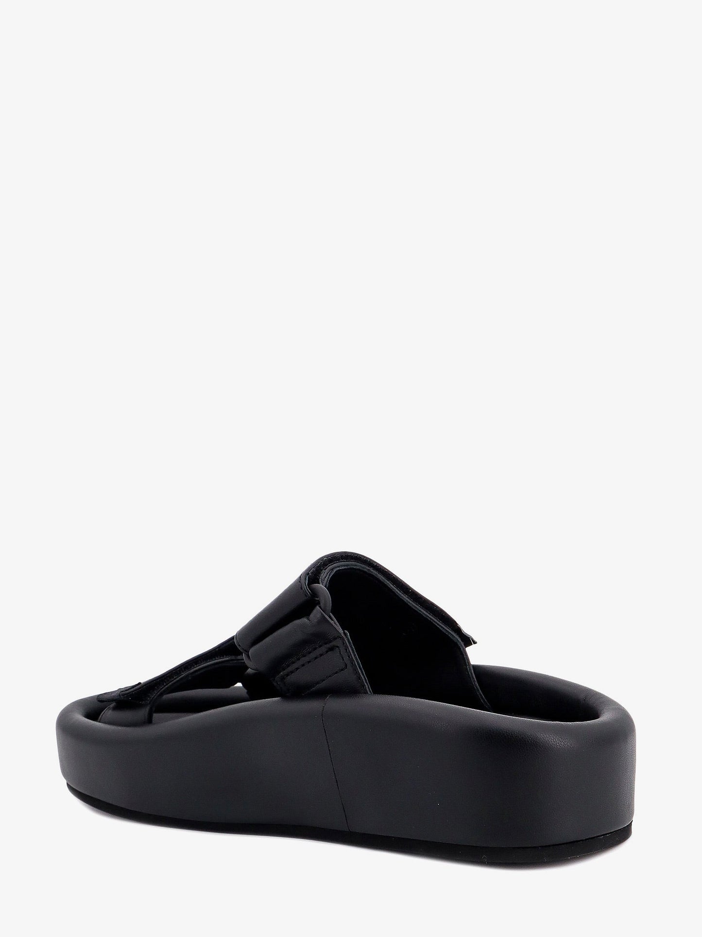 Slip-on leather sandals with maxi plateau