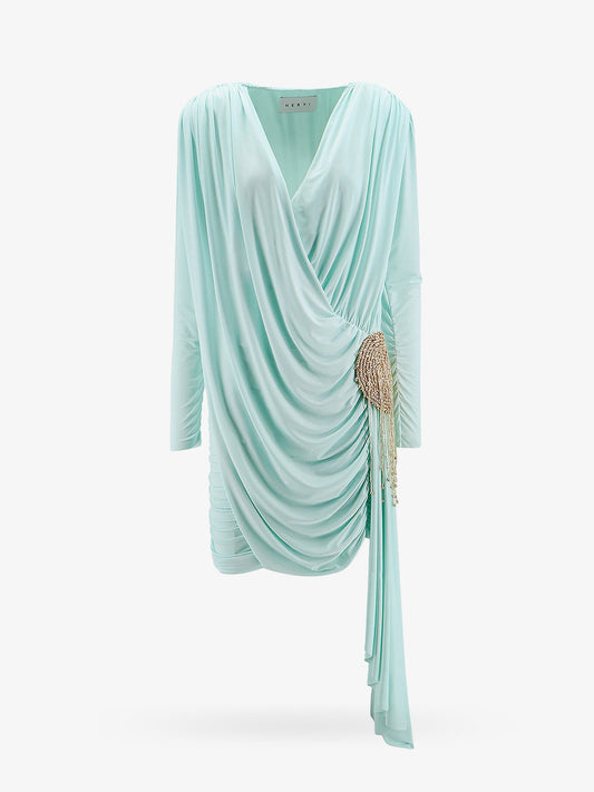 Mini dress with patch and gold metal details