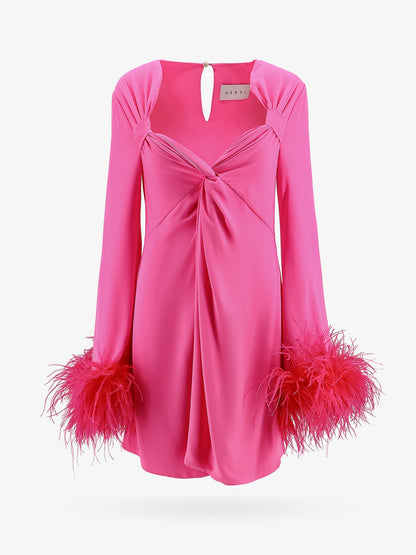Dress with natural feathers with knot on the front thumbnail