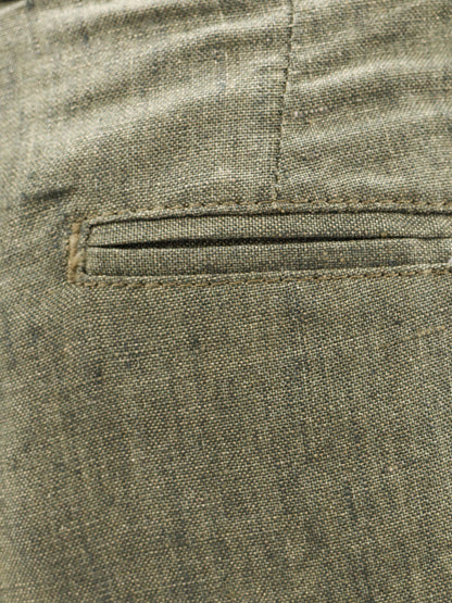 Linen bermuda shorts with logoed label