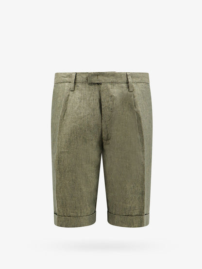 Linen bermuda shorts with logoed label