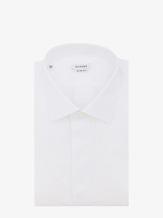 Cotton shirt with plastron