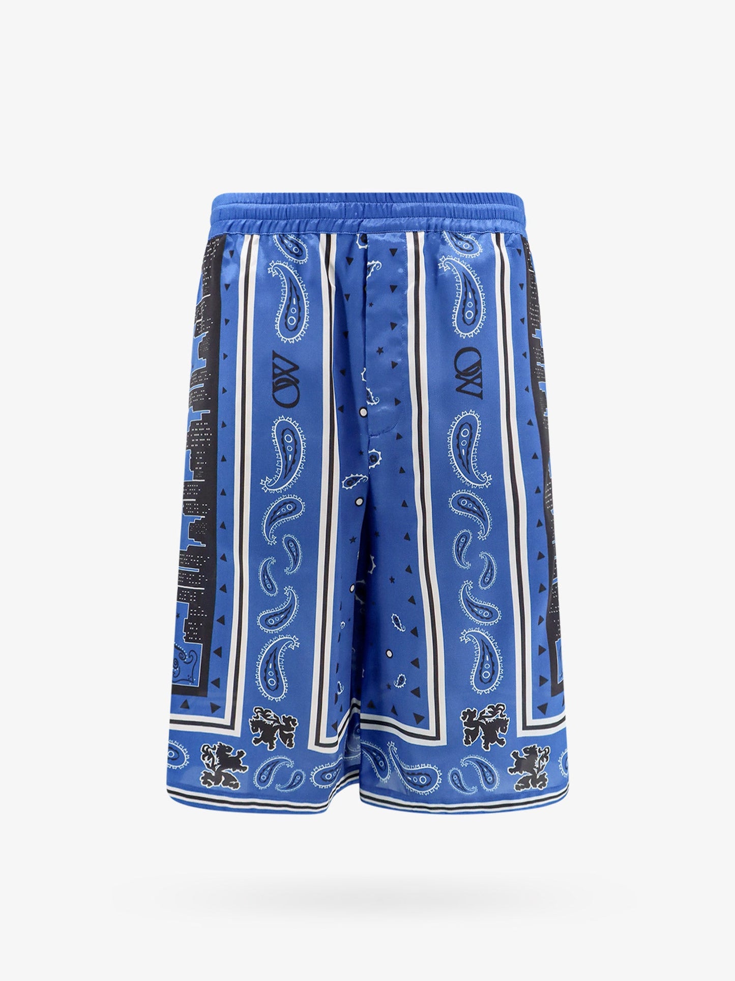 Sustainable viscose bermuda shorts with bandana print