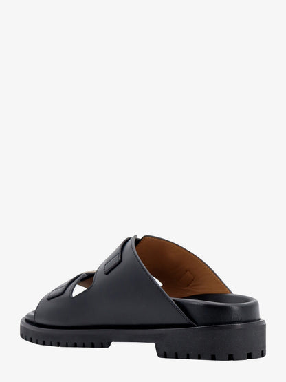 Leather sandals with metal buckles with arrow logo thumbnail