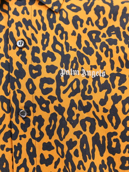 Linen and cotton shirt with classic logo embroidery thumbnail