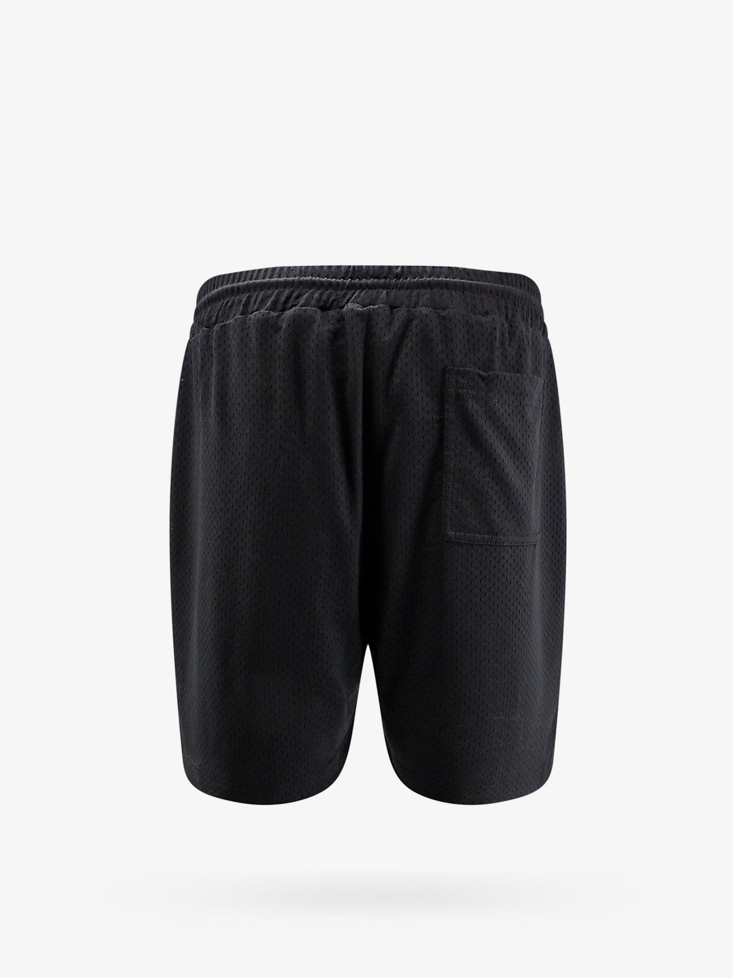 Nylon bermuda shorts with frontal logo print