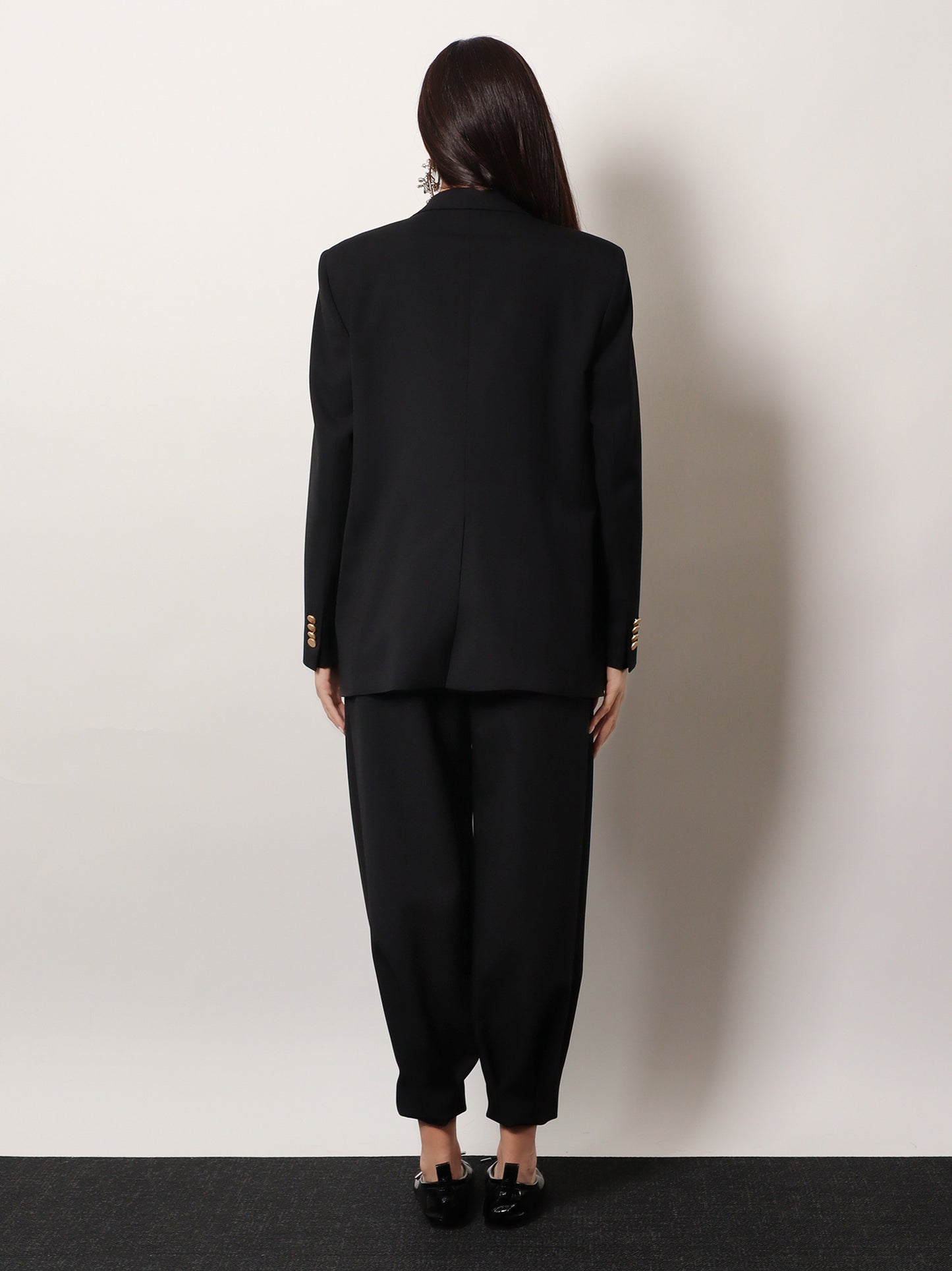 Wool blend blazer with gold buttons