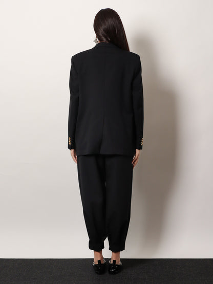 Wool blend blazer with gold buttons