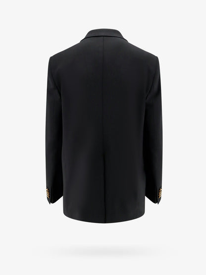 Wool blend blazer with gold buttons