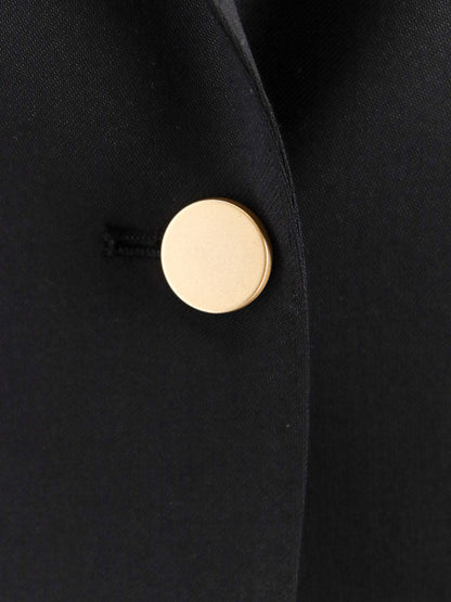 Wool blend blazer with gold buttons