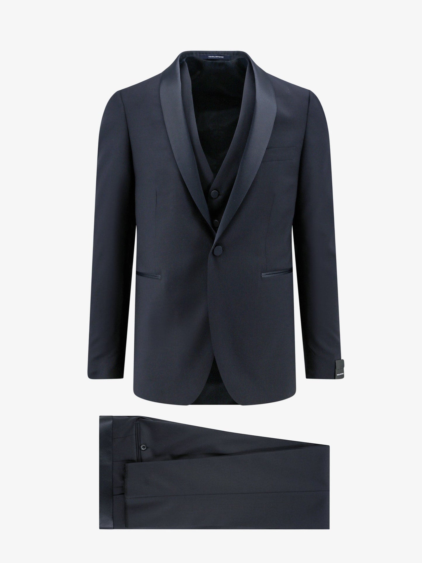 Virgin wool tuxedo with vest