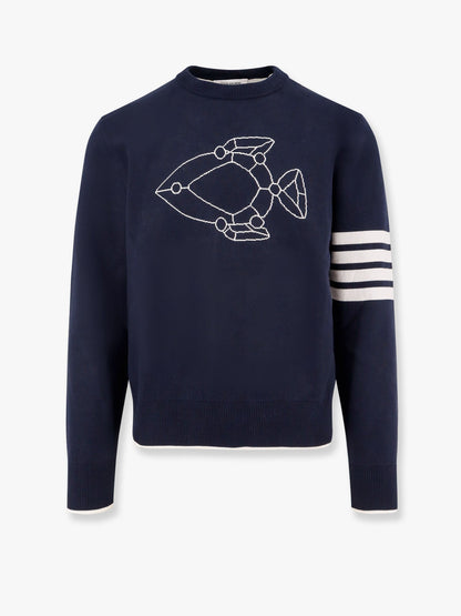 Fish icon jacquard sweater thumbnail