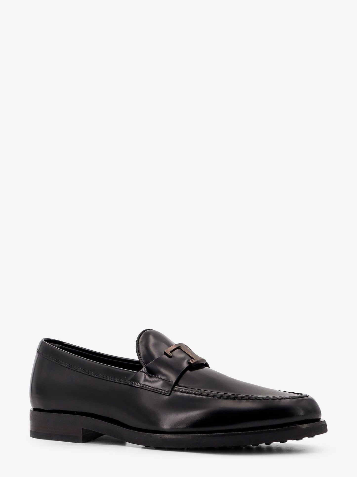 Leather loafer with t-timeless detail