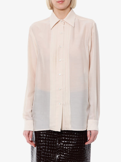 Camicia in seta con dettaglio plissettato thumbnail