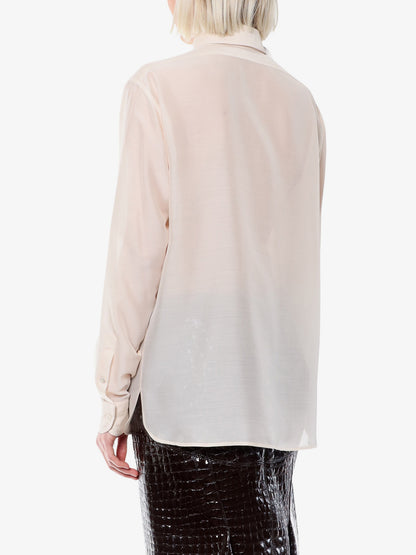 Camicia in seta con dettaglio plissettato thumbnail