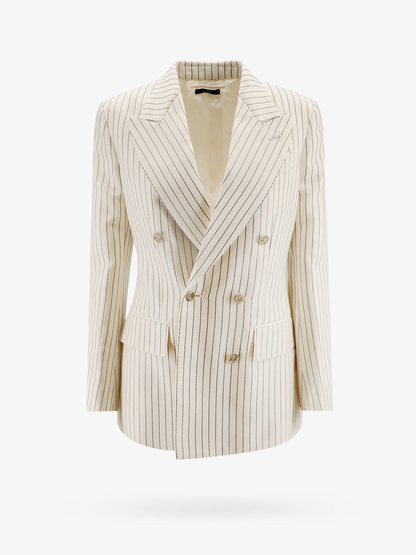 Double-breasted jacket with striped pattern