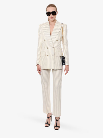 Double-breasted jacket with striped pattern thumbnail