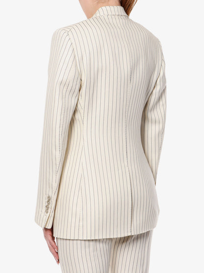 Double-breasted jacket with striped pattern thumbnail