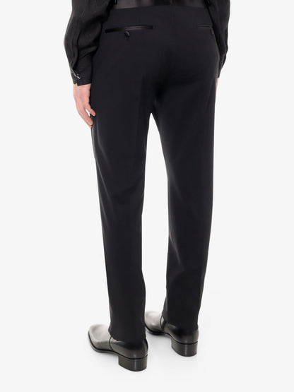 Virgin wool trouser with satin profiles thumbnail