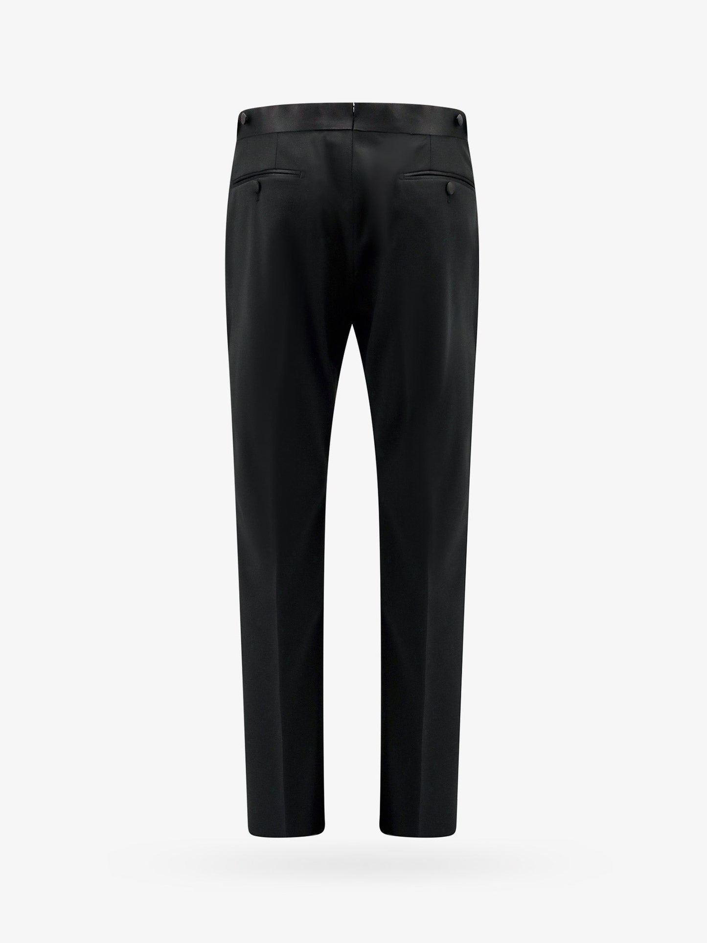 Virgin wool trouser with satin profiles